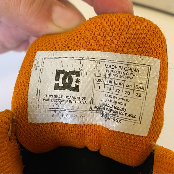 DC Kids' Youth (Unisex) Pure High Top Skate Shoes Size 1 - Picture 8 of 9